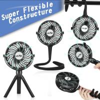 Ventilador portátil, LETIGO Mini ventilador pequeño con 2 trípodes de pie flexibles, ventilador de refrigeración de mano persona - details 4