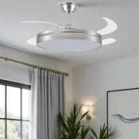 FABRILAMP ABRILA ALTA GAMA Ventilador DC 59w Micenas Blanco 4 Aspas Transp. 106d 6 Veloc. 6980lm 3 Colores Control remoto, Regulables intensidad, Memoria Y Temporiz.26 Incluye mando a distancia y dos tijas de 10 y 25 centímetro CALIDAD DE CONFIANZA - details 0