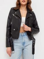 Chaqueta De Cuero PU Para Mujer Fitaylor Cierre De Cremallera Estilo Casual Vintage Con Cinturón Moto Biker Adecuada Para Primavera Otoño - details 2