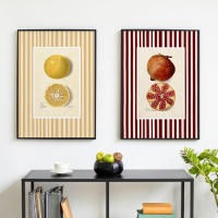 Pintura En Lienzo Moderna De Granja Para Cocina Con Frutas Naranja Uva Melocotón Arte De Pared Para Sala De Estar Decoración Clásica Sin Marco - details 3