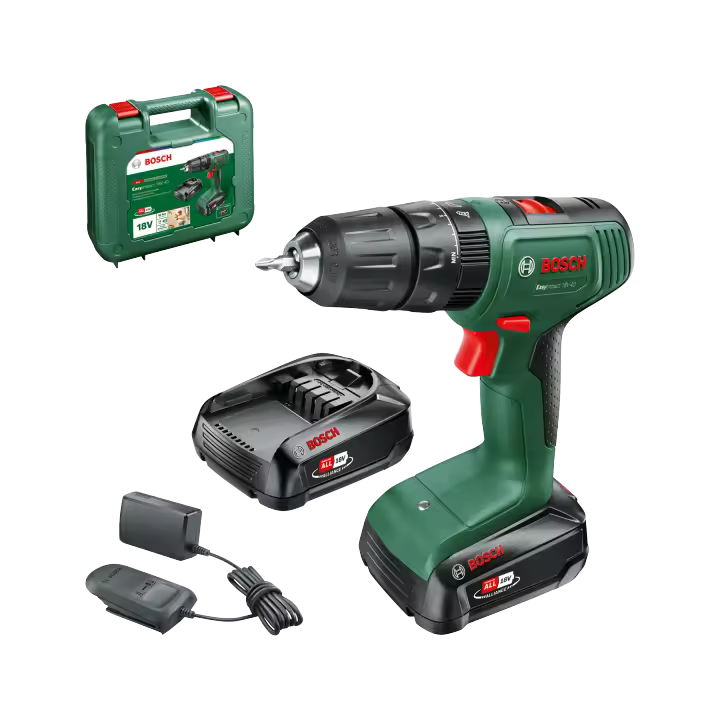 Bosch - Taladro Percutor a Batería - EasyImpact 18V-40 - 18V, 40Nm, con 2 Baterías 2.0Ah y Maletín - 1