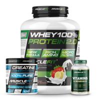 Pack WHEY 2kg + Creatina 300g + Multivitaminas 60 cáps - MuscleFit│Avance Muscular - details 0