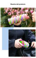 Botella De Agua Desmontable Y Plegable De Silicona Con Tapa Y Portabotellas Camuflaje Para Deportes Y Viajes Copo De Nieve Con Carabiner - details 5
