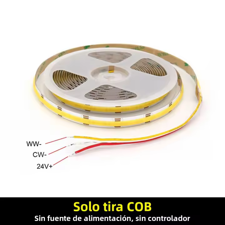 Barra De Luz LED Flexible COB Bicolor CCT 5m 10m 24V 12V Con Dimmer RF Amarillo Blanco 2700-6500K Regulable Para Sala De Estar - 1