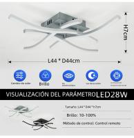 Lámpara De Techo Moderna 28W LED Para Sala De Estar Comedor Dormitorio Y Balcones Diseño Curvado Luz De Panel Para El Hogar - details 1