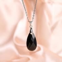 Collar De Cristal Rosa Amatista Pendentivo De Piedra Natural Para Mujer Joyería Regalo Forma De Gota De Agua Corte En Rostro - details 2