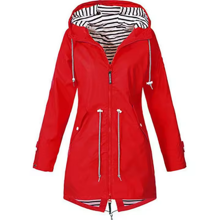 Chaqueta De Montañismo Para Mujer 2025 Impermeable Y Resistente Al Viento Con Capucha Y Cierre De Cremallera Larga Para Exterior - 1
