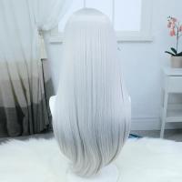 Pelucas De Cosplay Anime Gojo Satoru Para Mujer Con Franjas Peluca Sintética Larga Y Recta Para Halloween Resistente a Altas Temperaturas - details 3