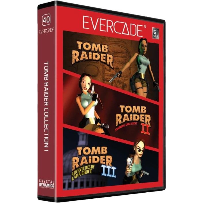 Cartucho con Juegos Tomb Raider I, II y III para Videoconsola Evercade