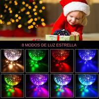 Proyector De Estrellas Nebulosa Para Niños Luz Nocturna Con Cable USB Cambio De Color 12 Colores Rotación 360 Grados Regalo Romántico Para Mujeres Y Niños - details 1