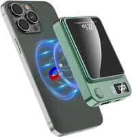 Banco de Energía magnético, Cargador portátil de 10000 mAh, paquete de badería with Pantalla LED type C para iPhone 14/15/13/12 Series (GREEN) - details 0