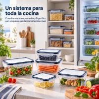 Set de recipientes herméticos para alimentos, 12 o 24 tápers transparentes de PP en varios tamaños, apilables y con cierre de 4 lados, para organizar cocina, despensa, ingredientes, raciones, comida preparada y sobras en el hogar cada día - details 1