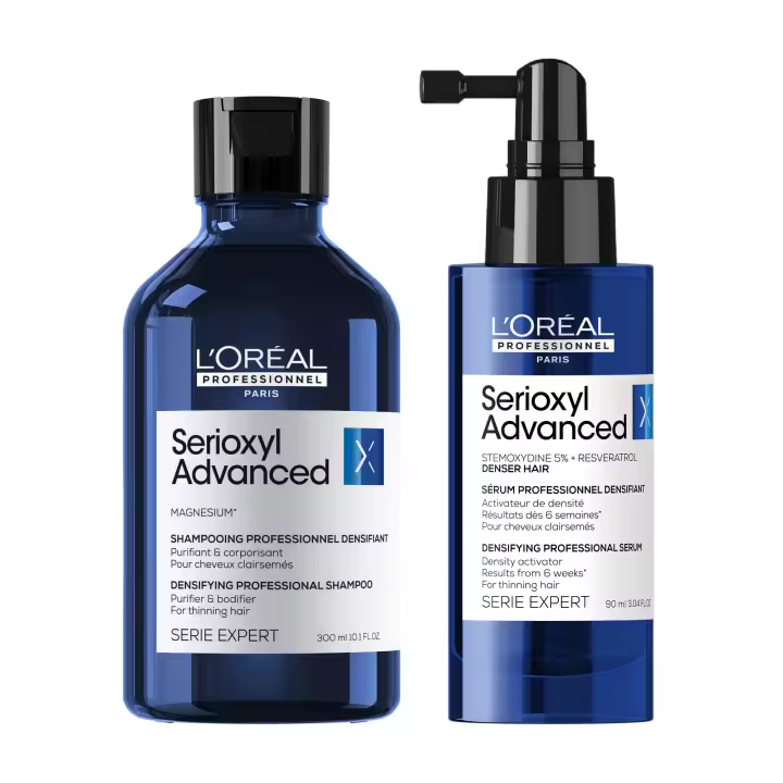 Pack L’Oréal Professionnel Serioxyl Advanced Champú Densificante 300ml + Sérum Densificador 90ml – Cabello Fino y con Pérdida de Densidad - 1