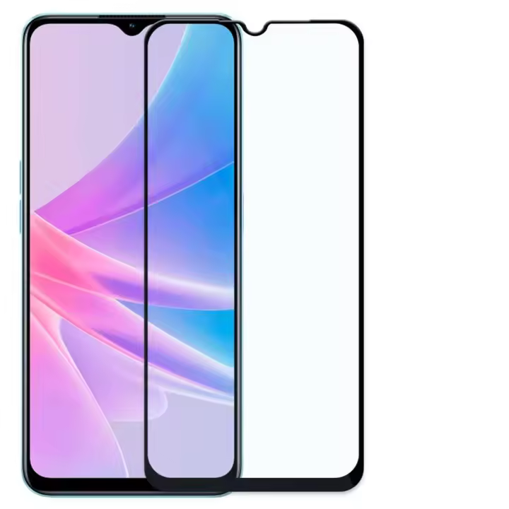 Ociodual Protector de Pantalla Cristal Templado Negro para Oppo A58 5G/A78 5G/A58X 5G, Vidrio Premium con Borde Redondo Antigolpes 9D 9H 0.3mm - 1