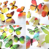 12pcs Parches De Pared Decorativos 3D Mariposa Arcoíris PVC Para Decoración Del Hogar Sala De Estar Estilo Moderno Adhesivos De Pared - details 2