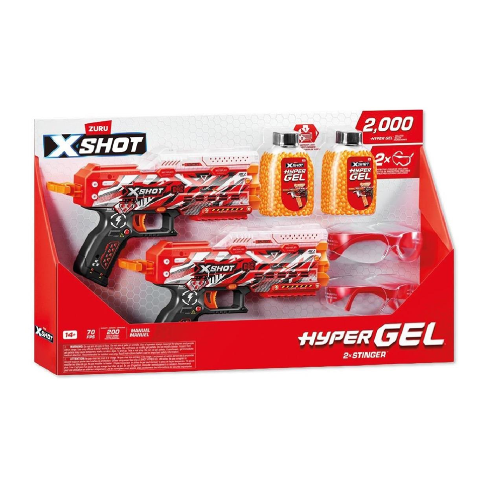 Pistola X-Shot Hyper Gel Stinger, incluye 2000 bolas de gel (Zuru 36742-EN71)
