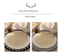 Carpetas Redondas De Veludo Cristal Nórdicas Sencillo Para Dormitorio Y Sala De Estar Antideslizantes Y Resistente Al Agua Para Estudio Y Silla De Computadora - details 5