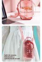 Botella De Agua Deportiva De Viaje Transparente Y Plana De 750ML Con Correa Ajustable Diseño Elegante Y Delgado Para Camping Y Deportes - details 16