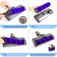 Cabeza De Cepillo Suave Para Aspiradora Dyson V7 V8 V10 V11 V15 Con 4 Luces LED Verdes Para Suelos Duros Y Alfombras Cortas - details 4
