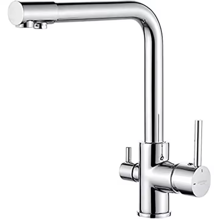 Grifo 3 en 1, grifo mezclador de cocina de osmosis con 2 salidas, 3 vías, agua fría y caliente, dos colores, - 1