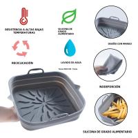 Almohadilla Reutilizable De Silicona Para Air Fryer Bandeja Plegable Para Horno Herramienta De Hornear Para Pizza Y Pollo - details 3