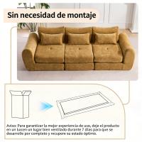 Sofá modular de pana, combinación libre sin herramientas, convertible en sofá cama de 3 plazas, no requiere montaje, ahorra espacio, ideal para salones y apartamentos pequeños - details 1