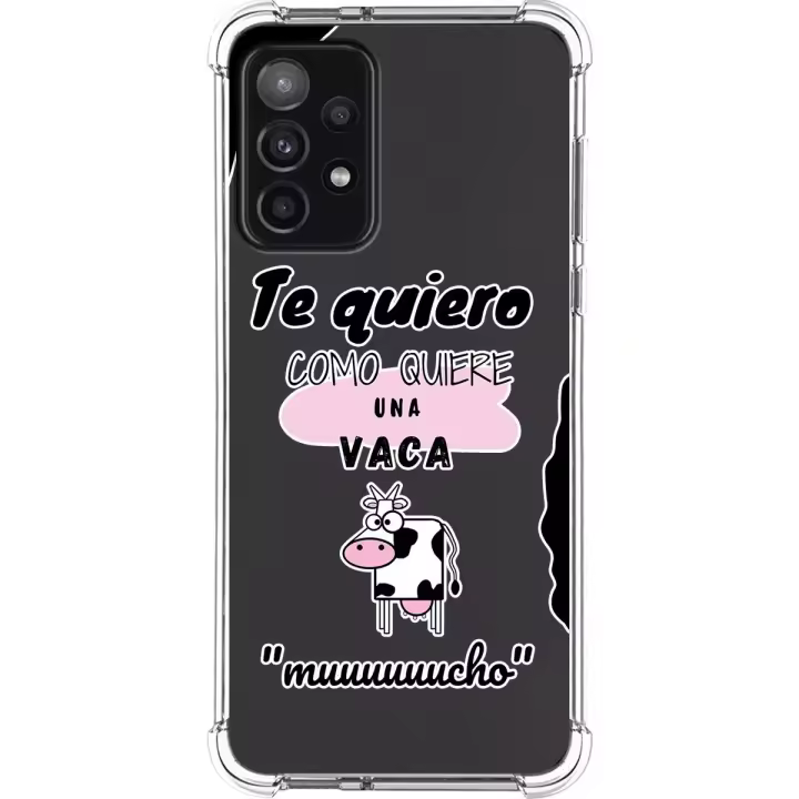 Tumundosmartphone Funda Silicona Antigolpes para Samsung Galaxy A52 / A52 5G / A52s 5G diseño Vaca Dibujos - 1