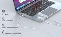 TEMCO Pack de 2 Auriculares Ergonomico con Cable Estéreo con Aislamiento de Ruido Jack de 3,5 mm con Control de Volumen de Micrófono, 1,2m de Cable, Auriculares Intrauditivos para Samsung,Android,MP3,PC etc. - details 3