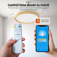 IOTOSTARK Ventilador de Techo con Luz LED Retráctil 106cm, 4 Aspas, Control por APP y Mando a Distancia, Potencia Total 66W, Temporizador, 6 Velocidades, 3 Temperaturas de Luz, Función Verano-Invierno, Silencioso, Negro IOTOSTARK-leduni - details 20