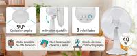 MIDEA Ventilador de Mesa de 3 Velocidades y 40 W - Ventilador de Sobremesa de 40 cm Silencioso con Oscilación 90º - Flujo de Aire Potente, Ligero y Fácil de Transportar, Bajo Consumo, Cabezal Reclinable - details 5