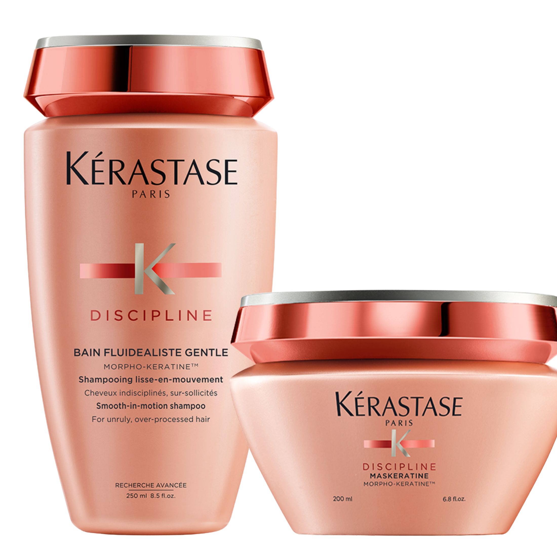 Pack Kérastase Discipline Bain Fluidealiste Gentle 250ml + Maskeratine 200ml – Control del Encrespamiento y Suavidad para Cabello Rebelde