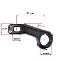 Goodtaste Riser Stem De Aluminio Para MTB Y Ciclismo De Carretera 90mm 7/17 Grados Compatible Con Manillar De 31.8*28.6mm CNC DH/AM/XC - details 1