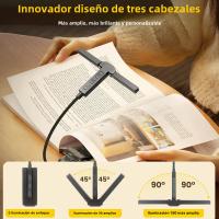 Lámpara De Lectura LED Tri-Head Clip 51 LEDs Recargable 1000mAh 4 Colores Luz Nocturna Para Libros Protección Ocular Para Dormitorio - details 3