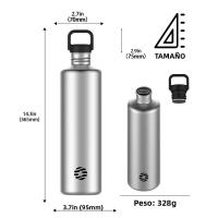 Botella De Agua De Acero Inoxidable Fjbottle 2L Botella De Deporte Para Ciclismo Y Viajes Gran Capacidad a Prueba De Fugas Con Bolsa - details 1