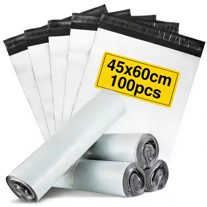 100 Bolsas Envio Ecommerce - 45x60 cms Cierre Autoadhesivo - Sobres Envio Vinted - Bolsas Envio Impermeables - UltraResistentes - Color gris - Sobres de Mensajería con Cierre Adhesivo Fuerte | Alta Calidad para Envíos - 1