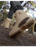 Botas De Trabajo Para Hombre De Cuero De Alta Calidad Botas De Combate Deserticas Antideslizantes Para Senderismo Y Motocicleta - details 10