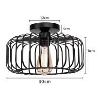 Luz De Techo Estilo Industrial Retro Creativa De Cage De Pájaro Americana Para Sala De Estar Dormitorio Comedor Material De Hierro - details 4