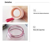 Botella De Agua Deportiva De 380ml Plástico Transparente Para Exteriores Botella Portátil Estudiante Taza De Agua - details 1