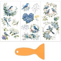 3pcs/Set Transfert De Muebles Con Pato Y Almendra Azul 6x12 Pulgadas Tema Natural Adhesivo Para Manualidades Y Muebles - details 0