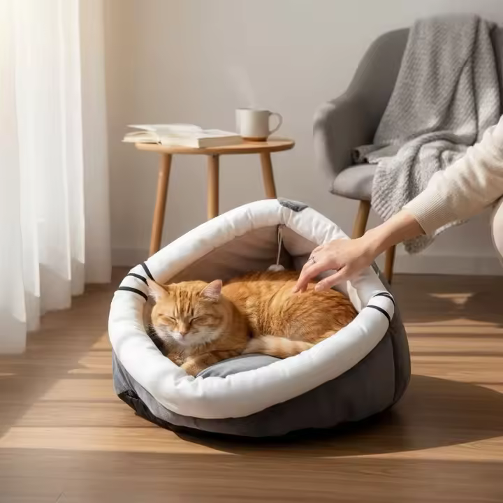 COTTECOTA- Cama Cueva para Mascotas Pequeñas 30 cm y 40cm– Cama Tipo Igloo Suave y Acolchada para Gatos y Perros Pequeños, Refugio Cálido y Cómodo para Interior - 1