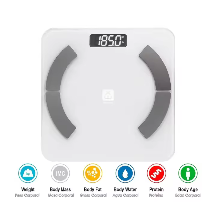 Báscula Digital Inteligente para Baño con Bluetooth, Analizador de Grasa Corporal y BMI, Control por APP, 17 Mediciones Corporales - 1