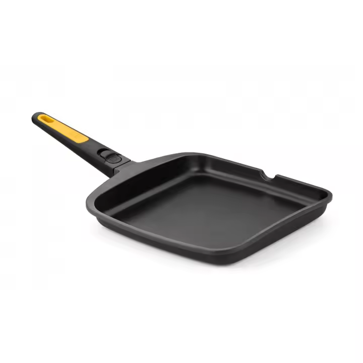 Bra - Grill Fast Click, 28 cm, Aluminio Fundido, Apto Inducción y Horno, Mando Desmontable, Revestimiento Antiadherente Teflón - 1