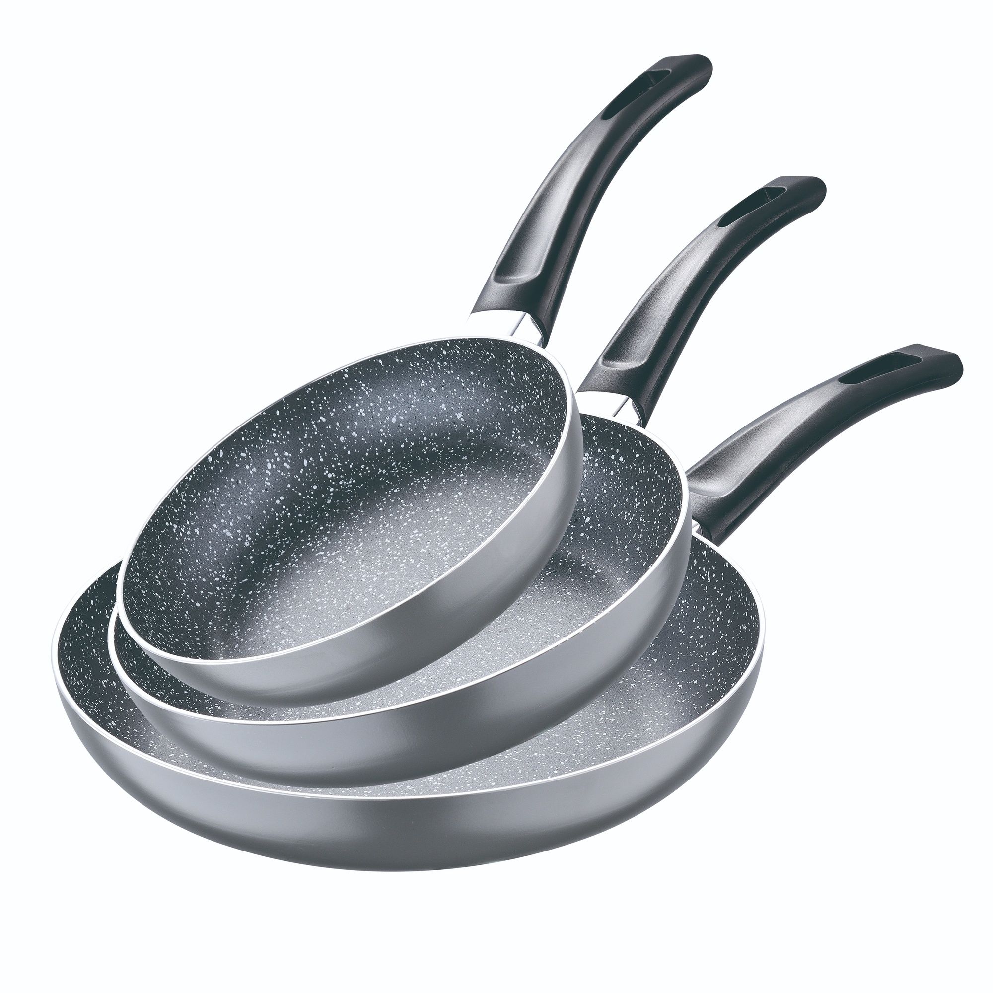 San Ignacio Juego de Sartenes Aluminio Prensado 3 Piezas Negras Soul Marble