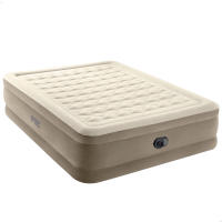 INTEX - Colchón hinchable doble Deluxe Ultra Plus 152x203x46 cm, para 2 personas, máximo 272 kg, cama hinchable para interior, PVC laminado, resistente a pinchazos, incluye hinchador eléctrico, bolsa de transporte - details 0