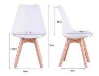 ORION91oficial® - Silla SIRIO Color Blanco Asiento Polipropileno y Patas Haya (81x48x54 cm) Estilo Escandinavo, Comedor, Hostelería, Oficina, Salón, Teletrabajo, Cocina - spaziOrion91 - details 0