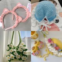 Juego De 5 Piezas De Hilo De Lana De Algodón Suave En Color Multicolor Para Tejer Manualmente Bufanda Suéter Gorro Muñeco Y Artesanía DIY - details 7