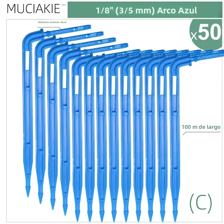 Kit De Riega Por Goteo Micro 50PCS Verde Con Emisores Para Caña De 3/5mm Para Jardín Bonsái Ahorro De Agua Y Eficiencia - 1