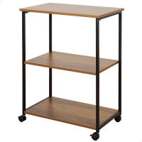 Max Home - Estantería madera con ruedas, almacenaje inteligente, 3 estantes, 48x30x62 cm, acero y MDF resistentes, muebles de salón, estanterías decorativas, decoración hogar, montaje sencillo - details 0