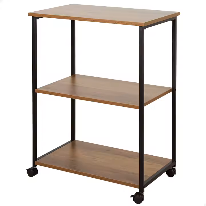 Max Home - Estantería madera con ruedas, almacenaje inteligente, 3 estantes, 48x30x62 cm, acero y MDF resistentes, muebles de salón, estanterías decorativas, decoración hogar, montaje sencillo - 1