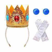 Adornos De Princesa De Pera Para Niñas Disfraz De Halloween Con Corona Varita Guantes Aretes Collar Alas Vestimenta Infantil - details 0